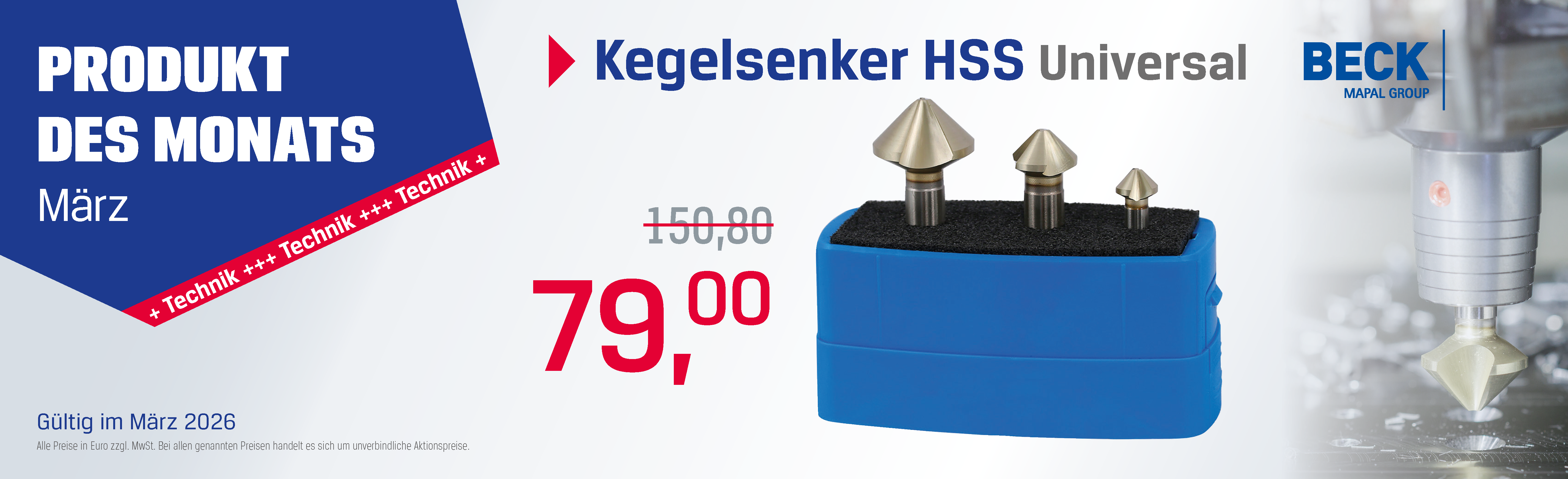 Beck, Kegelsenker-Set, Produkt des Monats, März